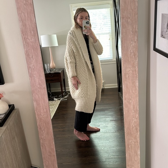 I Love Mr. Mittens Pearl Stitch Cardigan in Cream - Picture 6 of 6